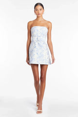 Slim Fit Tube Top Strap Floral Mini Dress
