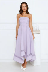 Visit The Moon Strapless Midi Dress Lilac